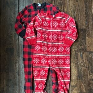 Old navy gender neutral Christmas pjs pajamas bundle lot 18-24 months fleece